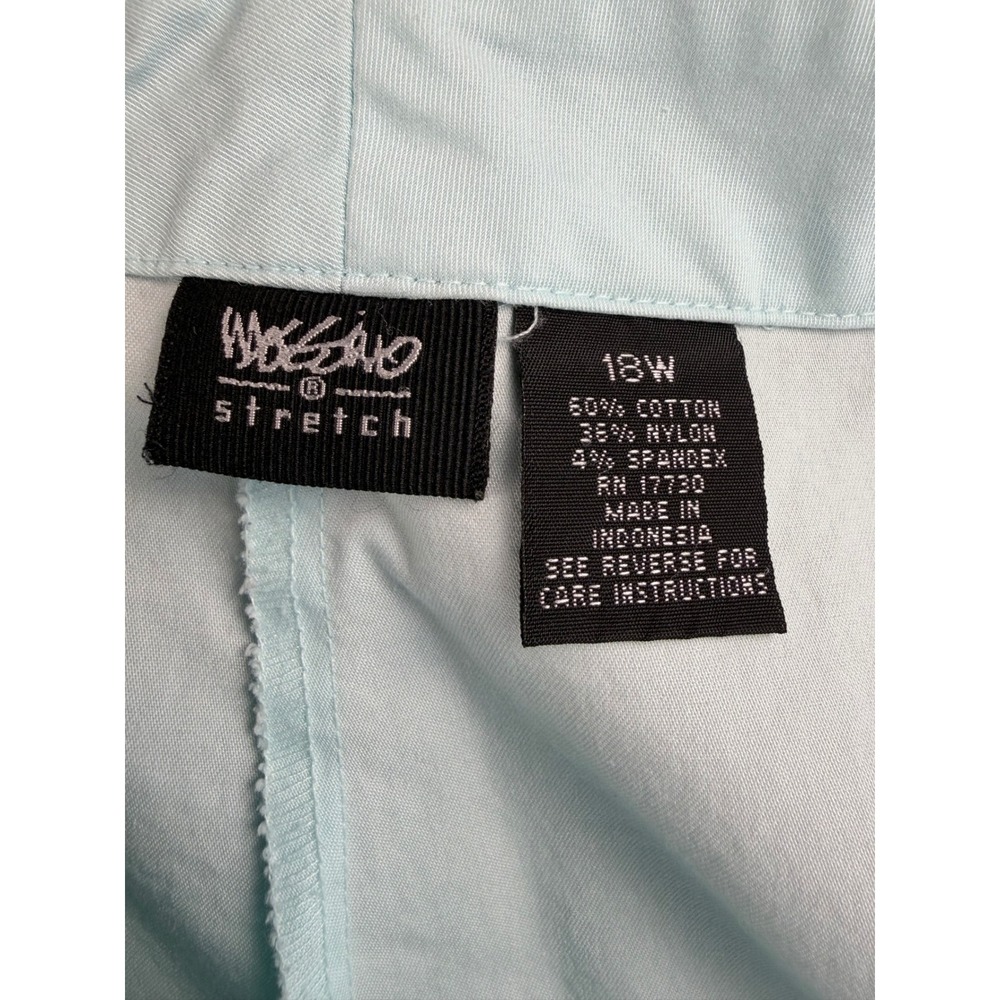 Light Blue Cropped Chino Pants Mid Rise Capri Trousers with Pockets - Picture 9 of 10